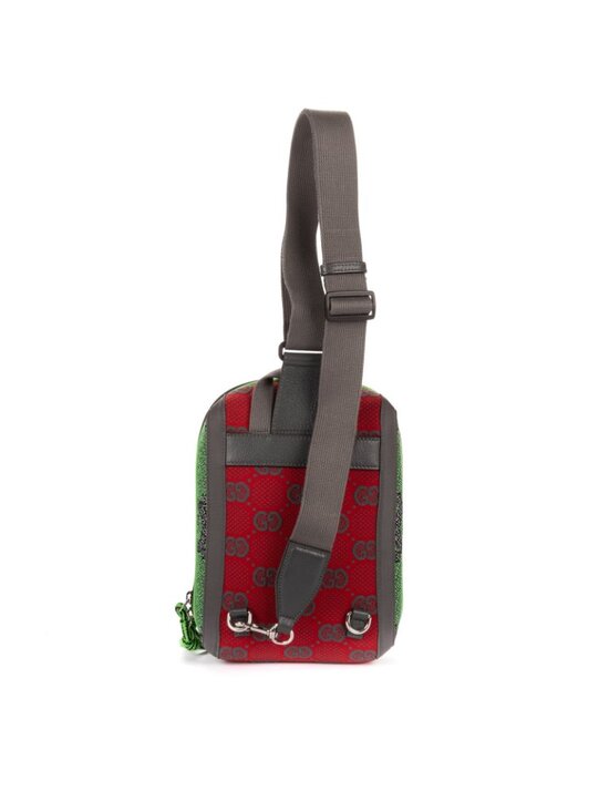 Gucci Two Way Jersey GG Backpack Green Red Gray Nylon main image 5